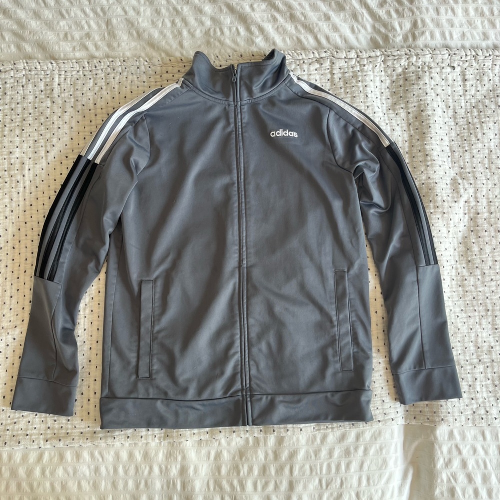 Boys Gray Adidas jacket, size L (14/16)